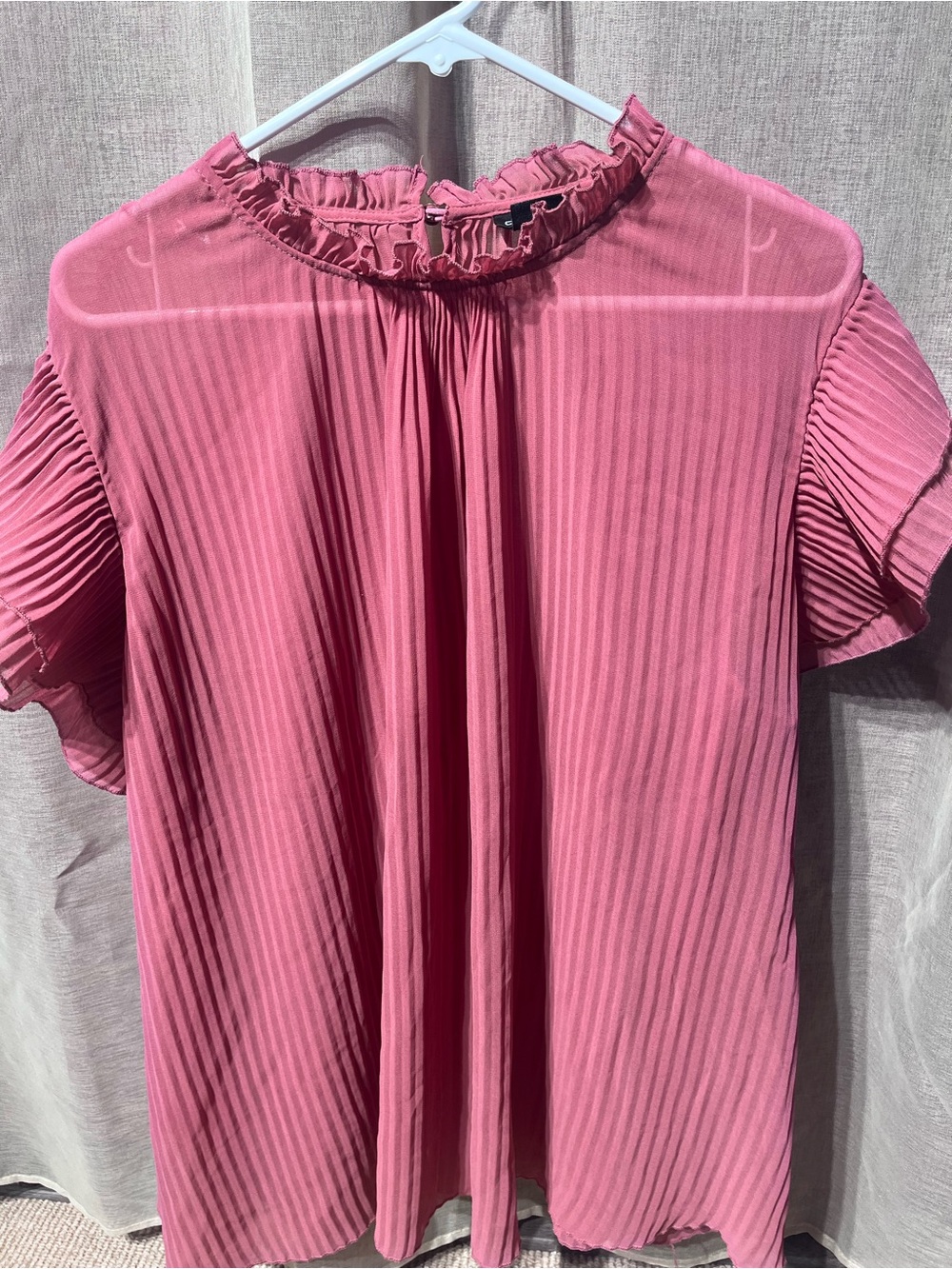 Pink high neck ruffle top